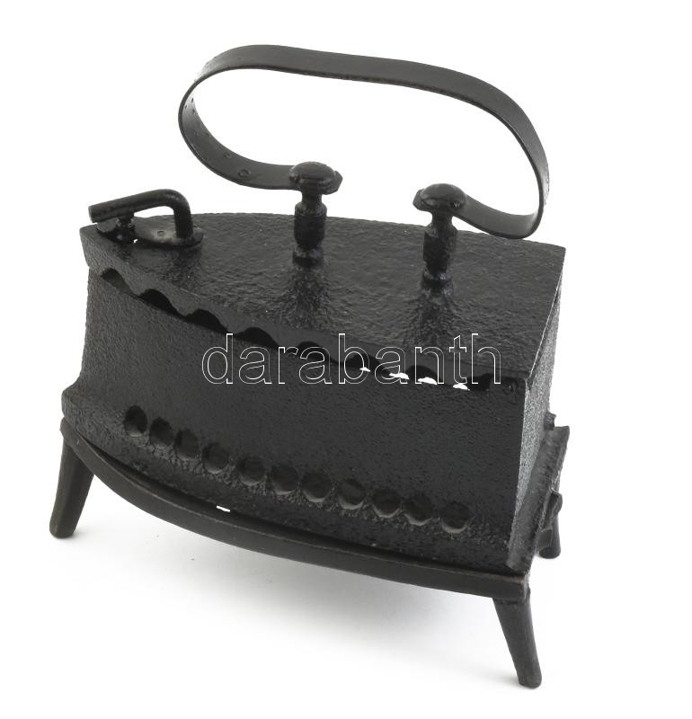 Öntöttvas vasaló talppal, sérült, m: 24,5 cm