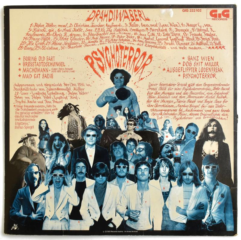 Drahdiwaberl - Psychoterror. Vinyl, LP, Album. GiG Records. Ausztria, 1981. jó állapotban - Image 2