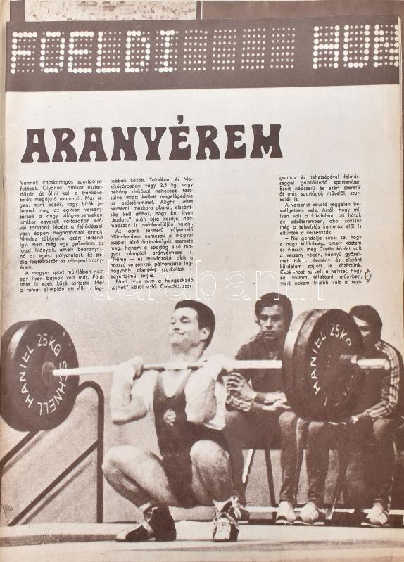 1972.IX.5., Képes Sport müncheni olimpiáról tudósító száma, Aranyérem melléklettel, számos fekete-fehér fotóval, részben felvágatlan példány, 64 p. - Image 2