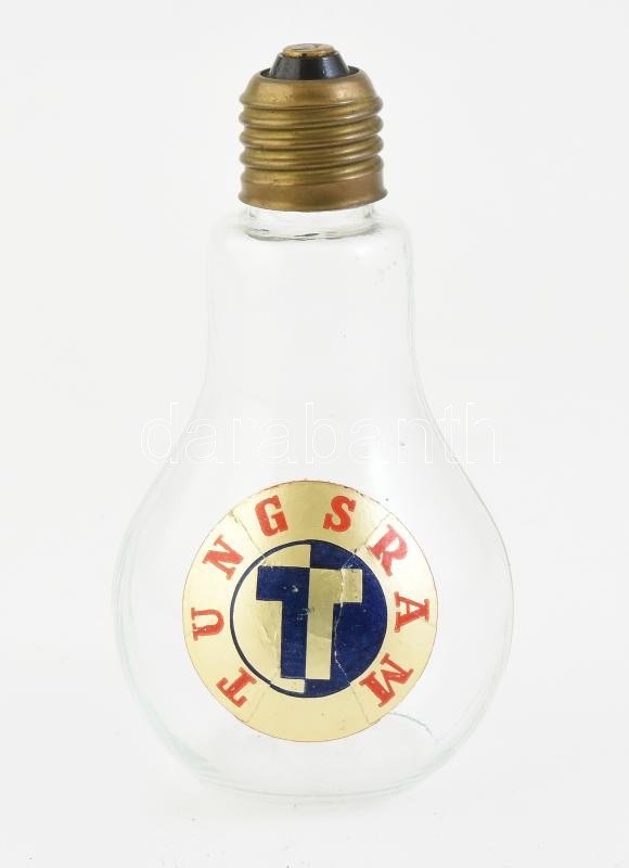 cca 1940 Tungsram lámpa körte formájú üveg. 14 cm
