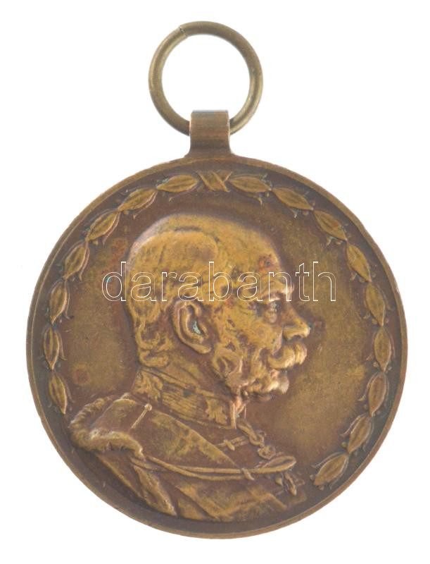 1911. 'Díszérem a Tűzoltás és Mentés Terén Teljesített 25 Évi Eredményes Tevékenységért' bronz kitüntetés mellszalag nélkül, KB verdejellel. Szign.: REISNER T:AU,XF patina, kis ph / Hungary 1911. 'Medal of Honour for Fire Service