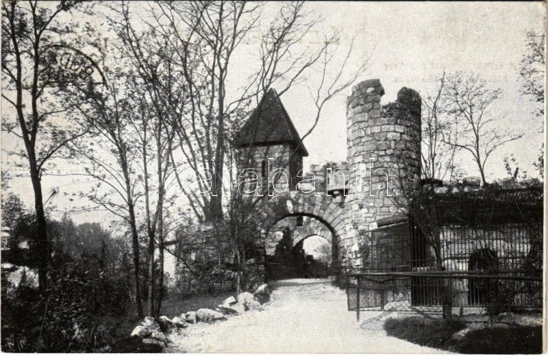 1929 Budapest XIV. Székesfővárosi állatkert, a rom kapuja