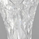 Ezüst (Ag) talpú kristály váza. Jelzett, lepattanással 17 cm - Image 2