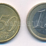 Vatikán 2010. 1E 'XVI. Benedek' + 2011. 50c 'XVI. Benedek' T:XF Vatican 2010. 1 Euro 'Benedict XVI' + 2011. 50 Cent 'Benedict XVI' C:XF - Image 2