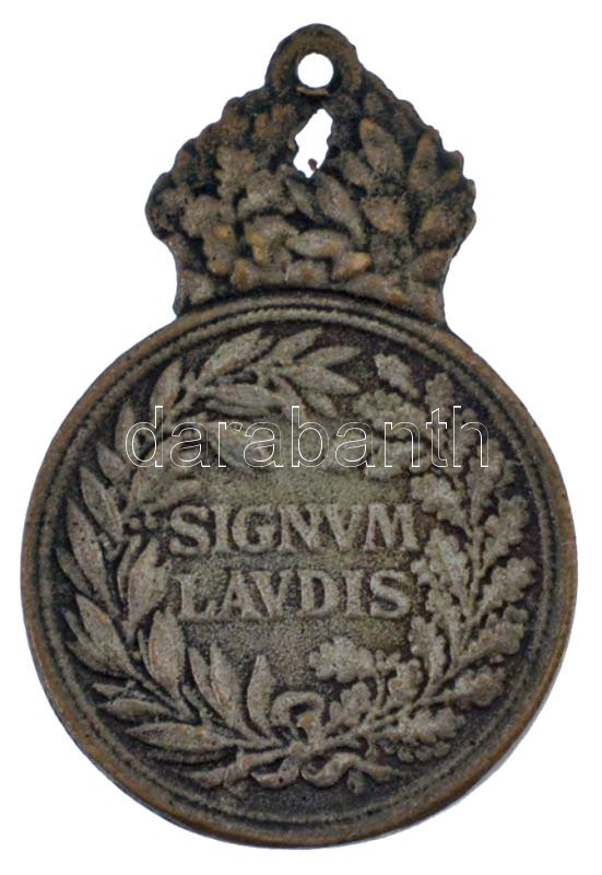 ~1917. 'Károly Katonai Érdemérem' ezüstözött bronz frakklánc miniatűrje (22x16mm) T:AU kopott ezüstözés - Image 2