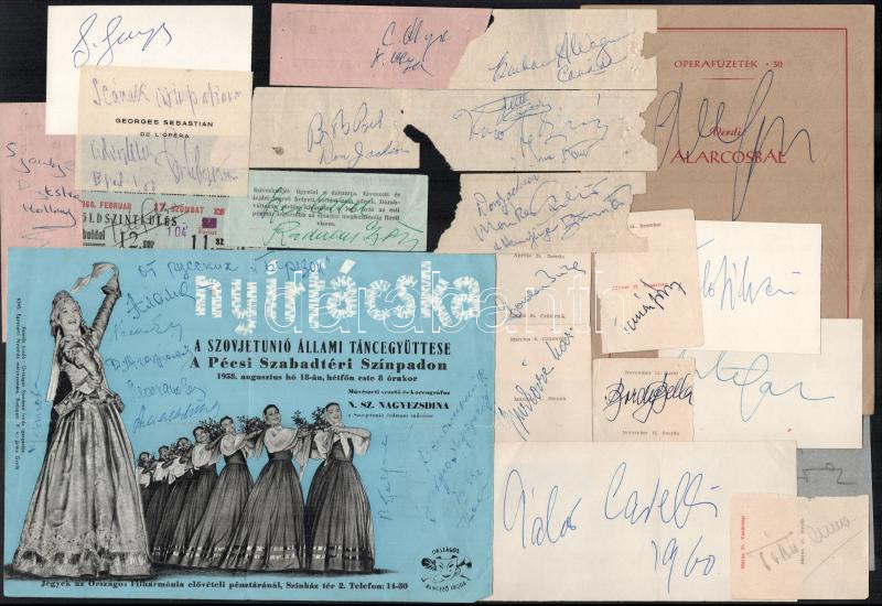 cca 1960-1970 Vegyes színész, énekes, sportoló aláírás gyűjtemény kb 20 db nagyrészt cédulákon - Image 2