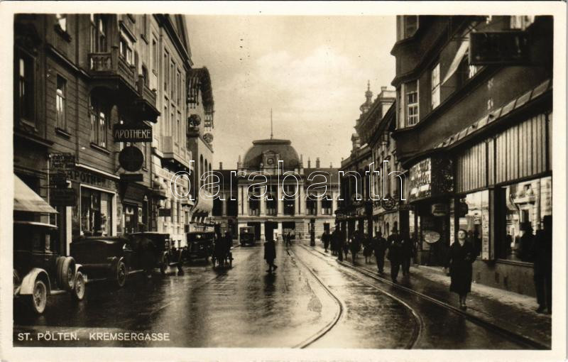 Sankt Pölten, St. Pölten; Kremsergasse, Apotheke / street, pharmacy, automobiles