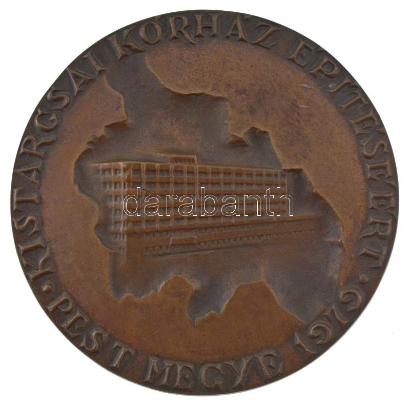 1979. 'Kistarcsai Kórház építéséért - Pest megye 1979' egyoldalas, öntött bronz emlékplakett (119mm) T:AU