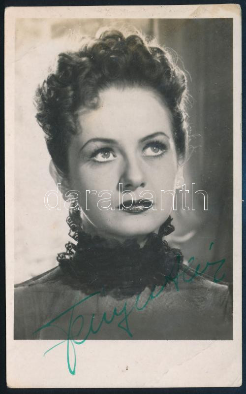 Fényes Alíz fotólap a színénsznő saját kezű aláírásával