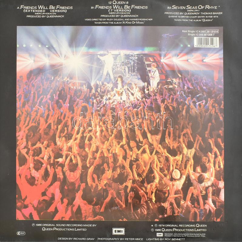 Queen - Friends Will Be Friends. Vinyl, 7', 45 RPM, Single. EMI. Európa, 1986. jó állapotban - Image 2