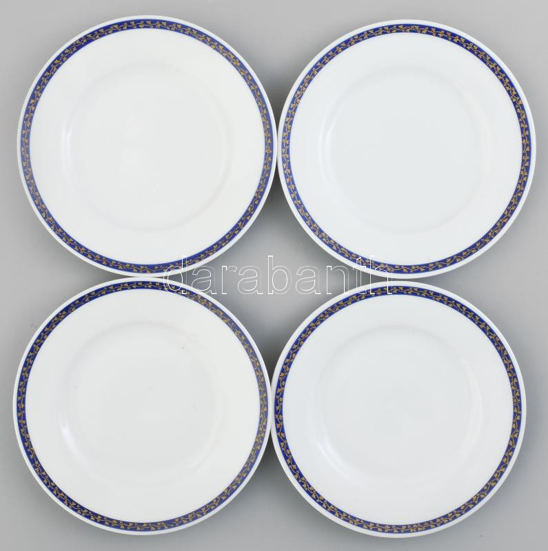 Hüttl Tivadar 4 db porcelán tálka. Kézzel festett, jelzett, hibátlan 10 cm