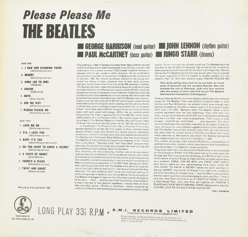 The Beatles - Please Please Me. Vinyl, LP, Album, Reissue, Stereo. Pepita. Magyarország, 1982. jó állapotban - Image 2