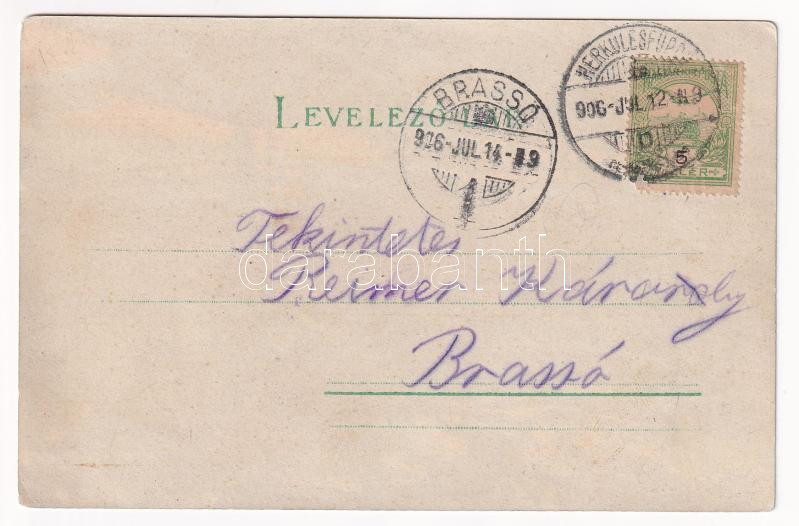 1906 Herkulesfürdő, Herkulesbad, Baile Herculane; Világosság felé tartandó! Alfréd Jäger Meteor No. 489. / spa. hold to light litho (EK) - Image 2