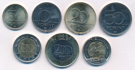 2022. 5Ft-200Ft (6xklf) forgalmi összeállítás + 100Ft 'Pénzmúzeum' T:1,1-