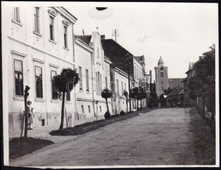 1954 Vasvár, utcakép, fotó, 8,5×11 cm