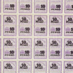 10P számlaillaték bélyeg hajtott teljes ív (150.000) - Image 2