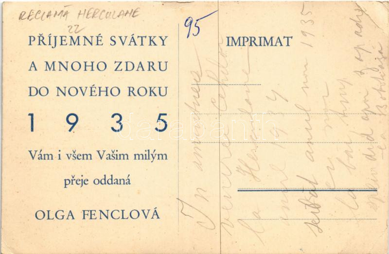 1935 Herkulesfürdő, Baile Herculane; Cseh reklámlap / Czech advertisement card (EB) - Image 2