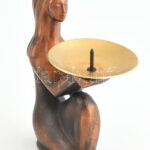 Orosz iparművész gyertyatartó pár bronzírozott fém 16 cm - Image 2