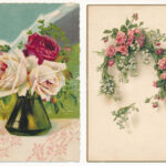 RÓZSA - 17 db régi virágos képeslap / ROSES - 17 pre-1945 motive postcards