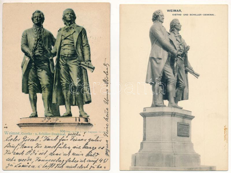 Goethe - 5 db régi képeslap / 5 pre-1945 postcards - Image 2