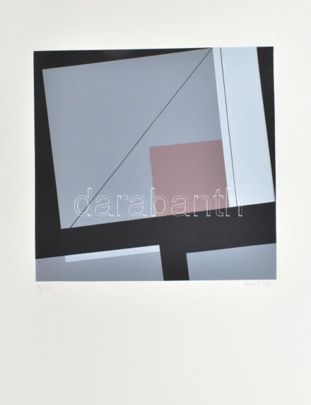 Konok Tamás (1930-2020): Dinamikus struktúrák, 1991. Szitanyomat, papír, jelzett. Számozott: 26/40. 28×28 cm