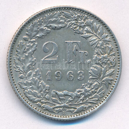 Svájc 1963. 2Fr Ag T:XF Switzerland 1963. 2 Francs Ag C:XF Krause KM#21