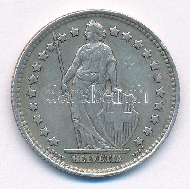 Svájc 1945B 1Fr Ag T:XF patina Switzerland 1945B 1 Franc Ag C:XF patina Krause KM#24 - Image 2