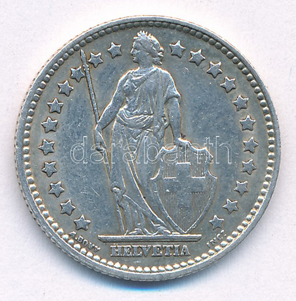 Svájc 1955B 1Fr Ag T:XF,VF Switzerland 1955B 1 Franc Ag C:XF,VF Krause KM#24 - Image 2