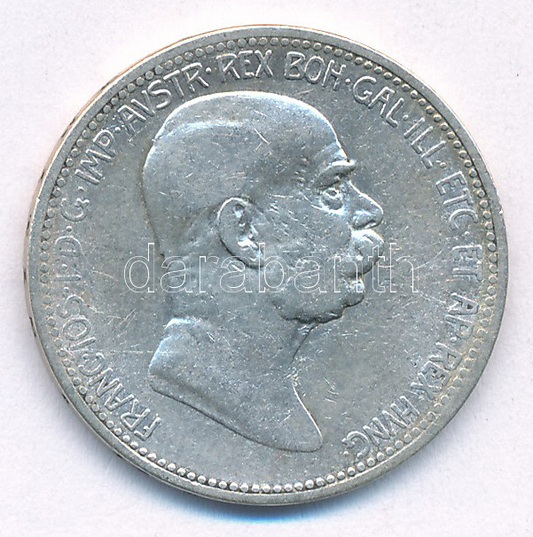 Ausztria 1908. 1K Ag 'Ferenc József - Jubileum' T:F Austria 1908. 1 Corona Ag 'Franz Joseph - Jubilee' C:F Krause KM#2808 - Image 2