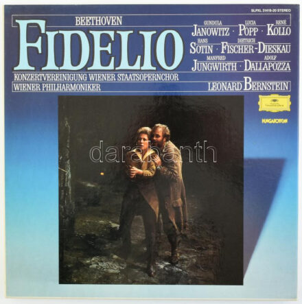 Ludwig van Beethoven - Leonard Bernstein - Konzertvereinigung Wiener Staatsopernchor - Wiener Philharmoniker - Fidelio. 3 x Vinyl, LP, Album, Reissue, Stereo, Box Set. Hungaroton - Deutsche Grammophon. Németország, 1978. jó állapotban