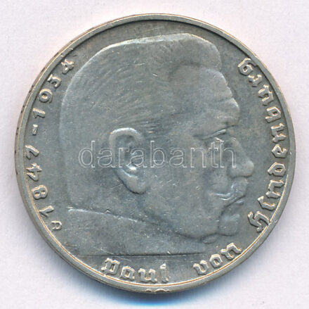 Német Harmadik Birodalom 1937D 2M Ag 'Hindenburg' T:2 German Third Reich 1937D 2 Mark Ag 'Hindenburg' C:XF Krause KM#93