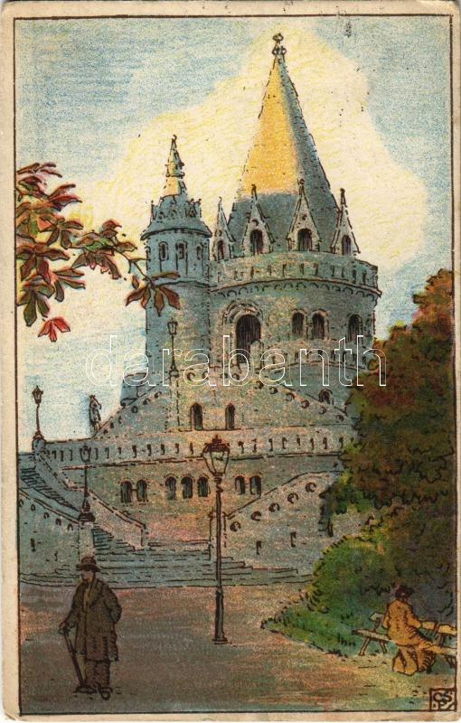 Budapest I. Halászbástya. I.M. Kir. Iparművészeti Iskola litho / Ungarische Werkstätte