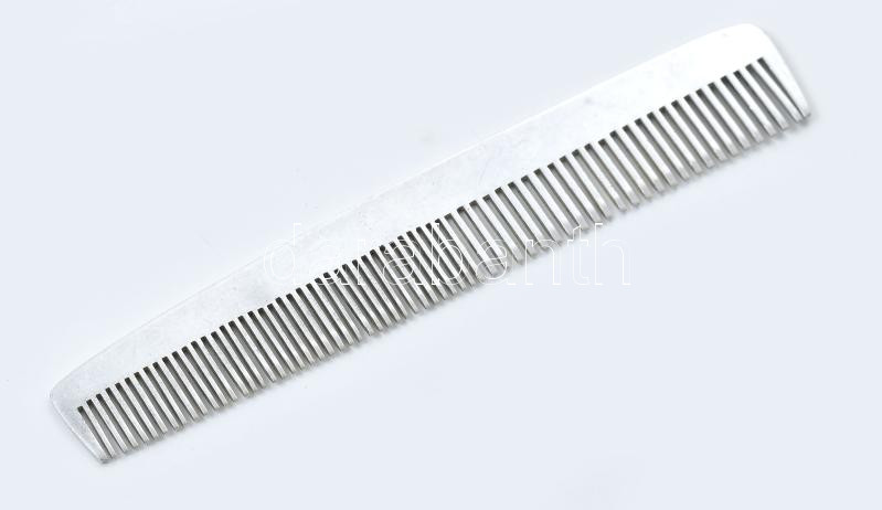 Régebbi fém fésű, 'Modern' márkajelzéssel, h: 16 cm