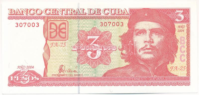 Kuba 2004. 3P 'Che Guevara' T:AU Cuba 2004. 3 Pesos 'Che Guevara' C:AU Krause P#127