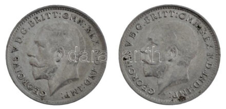 Nagy-Britannia 1917-1918. 3p Ag (2x) T:1- Great Britain 1917-1918. 3 Pence Ag (2x) C:AU