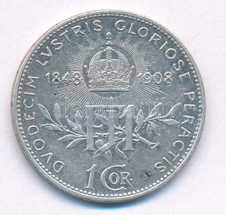 Ausztria 1908. 1K Ag 'Ferenc József - Jubileum' T:2,2- patina Austria 1908. 1 Corona Ag 'Franz Joseph - Jubilee' C:XF,VF patina Krause KM#2808