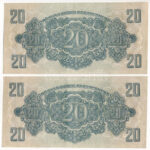 1944. 20P 'A Vöröshadsereg Parancsnoksága' (2x) sorszámkövetők, vágáshiba T:F szép papír Adamo P45 - Image 2