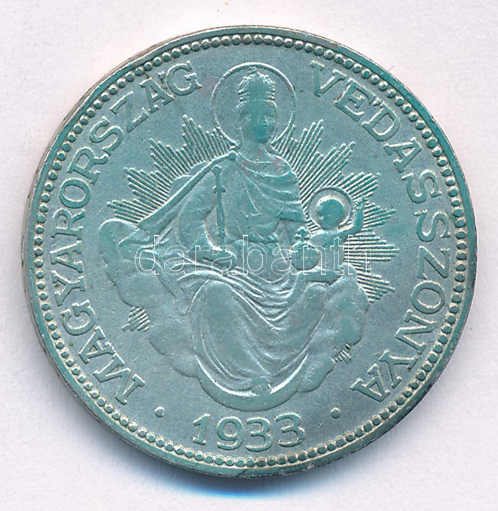 1933. 2P Ag 'Madonna' T:VF patina Adamo P7