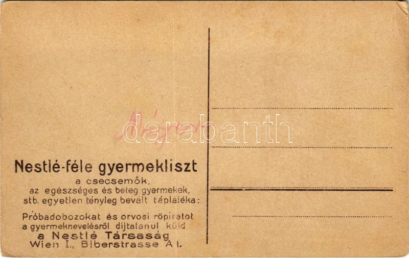 Nestlé-féle gyermekliszt reklám / Nestlé children's flour advertisement (EB)