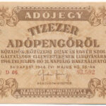 1946. 10.000AP sorszámozott, vízjeles papíron T:AU Adamo P49