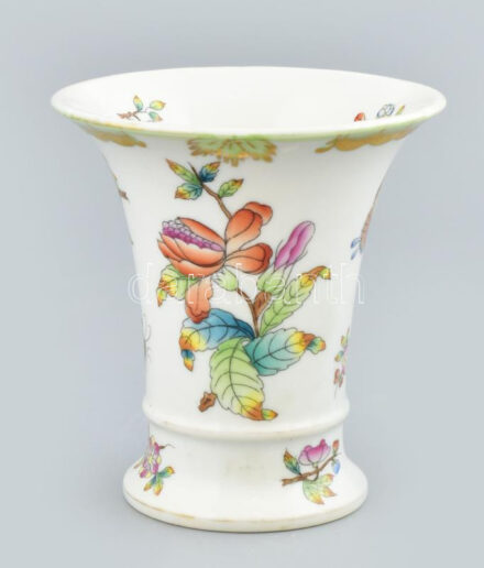 Herendi Viktória mintás váza, jelzett, erősen kopott, m: 10 cm