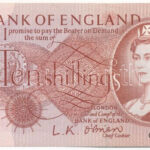 Nagy-Britannia 1961-1962. 10Sh 'L. K. O'Brien' T:XF fo. United Kingdom 1961-1962. 10 Shillings 'L. K. O'Brien' C:XF spotted Krause P#373a