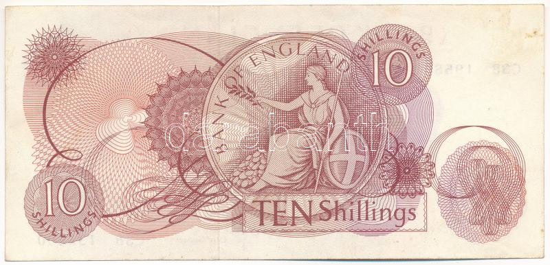 Nagy-Britannia 1961-1962. 10Sh 'L. K. O'Brien' T:XF fo. United Kingdom 1961-1962. 10 Shillings 'L. K. O'Brien' C:XF spotted Krause P#373a - Image 2