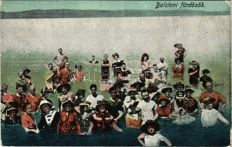 Balatonban, fürdőzők (EK)