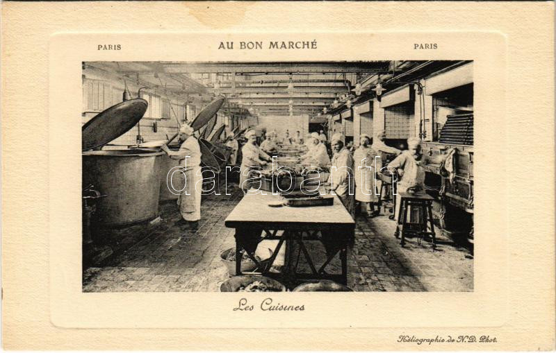 Paris, Au Bon Marché, Les Cuisines / hotel and restaurant, kitchen with cooks, interior