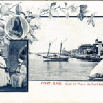 Port Said, Quai et Phare de Port-Said / quay and lighthouse. Art Nouveau, floral (EK)
