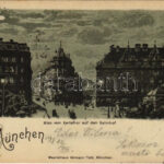 1898 (Vorläufer!) München, Munich; Blick vom Karlstor auf den Bahnhof. Kunstanstalt Carl Leykum. Art Nouveau (EK)