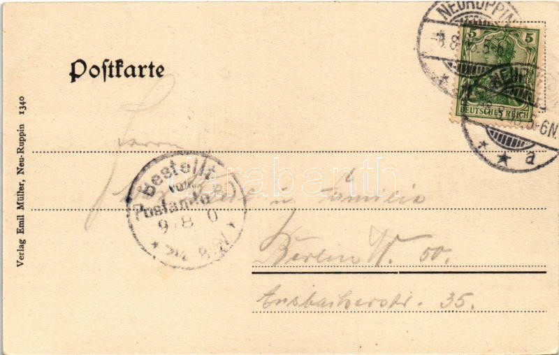 1905 Neuruppin, Schloss in Wustrau b. Neu-Ruppin / castle - Image 2