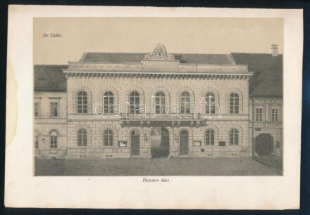 cca 1870-1888 Kolozsvár, 'Tanács ház', In: Jakab Elek: Kolozsvár története világosító rajzai XIV. t., kőnyomat, papír, foltos, 18x26 cm