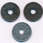 1941-1944. 20f Fe (3xklf) T:XF,VF oxidáció
